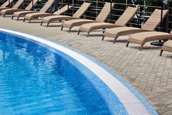 Poolside Hardscaping in Brooklyn